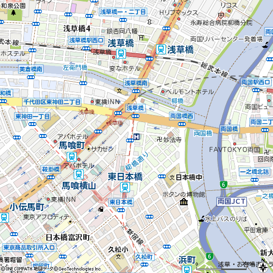 Ｒ＆Ｂホテル東日本橋付近の地図